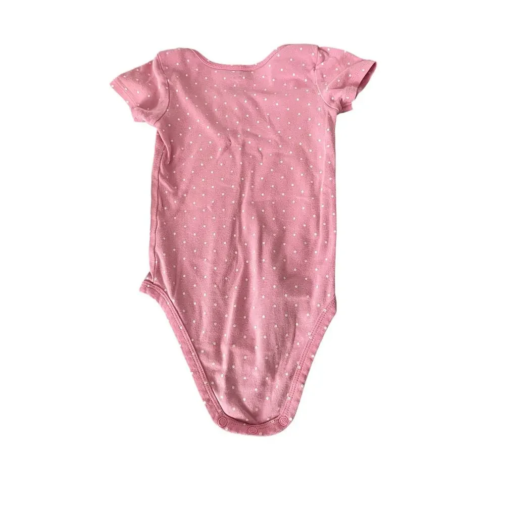 Carter’s Girls Pink Polka Dot Short Sleeve Baby Bodysuit 24 Months